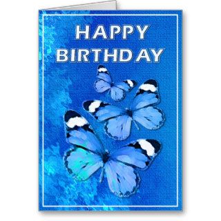 Blue butterflies fantasy card