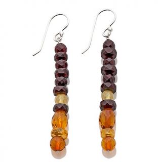 Age of Amber Multishaped Amber Bead Linear Drop Sterling Silver Earrings