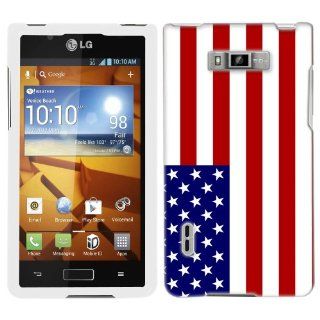 LG Optimus Showtime American Flag Hard Case Phone Cover Cell Phones & Accessories
