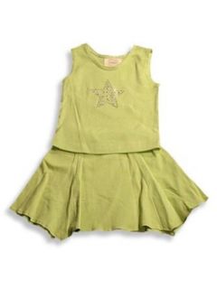 Psketti   Girls 2 Piece Skirt Set, Celery Green 3219 4 Clothing