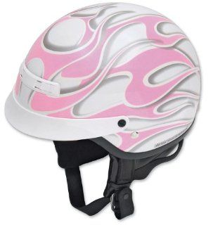 Z1R Nomad Helmet, Pink Ghost Flames, Size Md, Primary Color Pink, Helmet Category Street, Helmet Type Half Helmets 0103 0228 Automotive