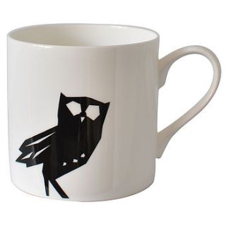 large bone china mug large owl design by hanna francis design
