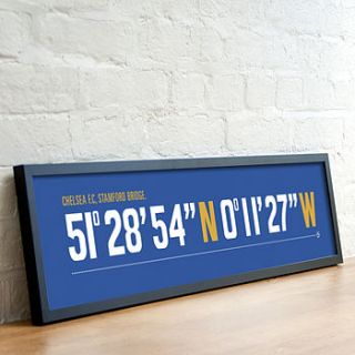 football ground coordinates print by the drifting bear co.