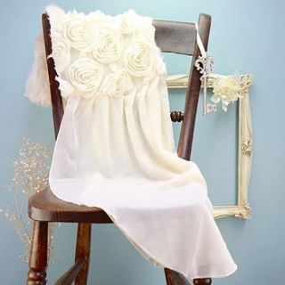 vintage cream bridal rose scarf by lisa angel wedding