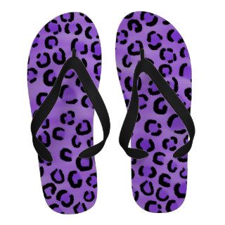 Purple Leopard Print Pattern. Flip Flops