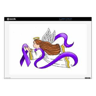 "Purple Ribbon" Angel of Awareness Decals For Laptops
