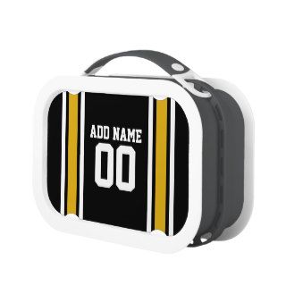 Black Gold Football Jersey Custom Name Number Lunchboxes