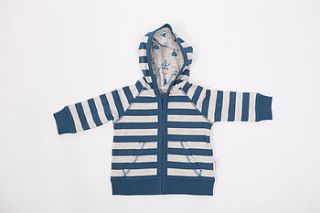 zip up striped robot hoody by lucy & sam