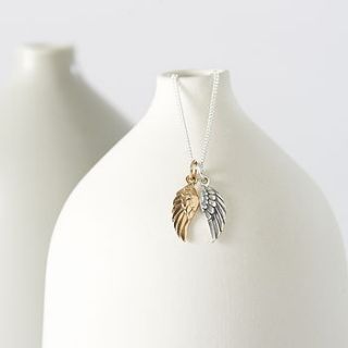 heaven sent angel wing necklace by suzy q