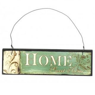 'home sweet home' quote wooden sign by sleepyheads