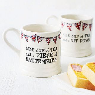 'nice cup of tea' mug by sweet william designs