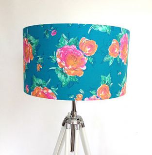 bright floral fabric lampshade by romance is dead