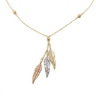 Michael Anthony Jewelry® 10K Tri Tone "Feather" 17" Necklace