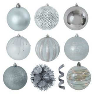 40 Piece Ornament Set   Silver