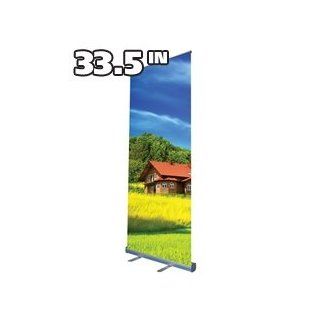 33.5" Retractable Banner Stand  Business And Store Sign Holders 