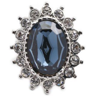 Kenneth Jay Lane Simulated Sapphire Silvertone Princess Ring Adj. Size Jewelry
