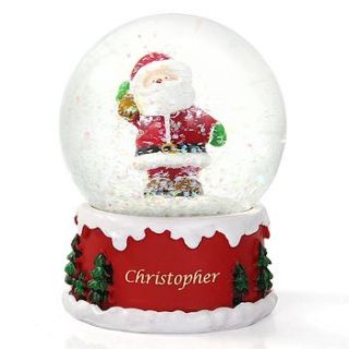 personalised santa snow globe by lucky roo