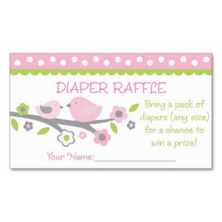 Pink Baby Bird Diaper Raffle Tickets Business Card