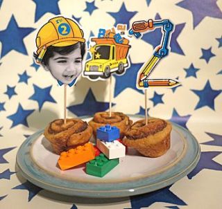 personalised cars'n construction cake toppers by happi yumi