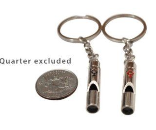 Lavien Pair of Silver His and Hers Keychains Emergency Whistle Survival Key Ring Set  Survival Signal Whistles  Sports & Outdoors