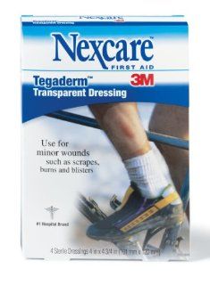 Nexcare Tegaderm Transparent 4 x 4.75 Inches Dressing, 4 Count Boxes (Pack of 2) Health & Personal Care