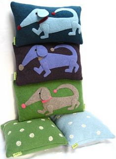 dachshund cushions / wool by cdbdi