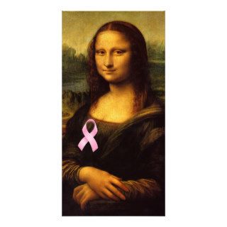 Mona Lisa With Pink Ribbon Photo Cards