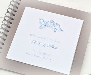 seashells personalised wedding guest book by beautiful day