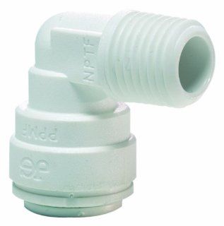 John Guest Speedfit PP481222W 3/8OD by 1/4NPTF Fixed Elbow, 10 Pack   Pipe Fittings  
