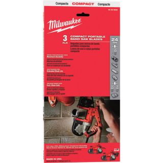 Milwaukee Replacement Compact Band Saw Blades — 3-Pk., 24 TPI, Model# 48-39-0539  Band Saw Accessories