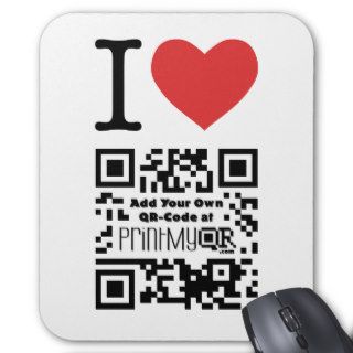 I Heart QR Code (add your own) Mousepad