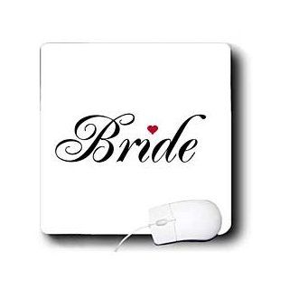 mp_112863_1 InspirationzStore His and Hers gifts   Bride with red love heart part of a bride and groom set   wedding marriage married hen bachelorette   Mouse Pads 