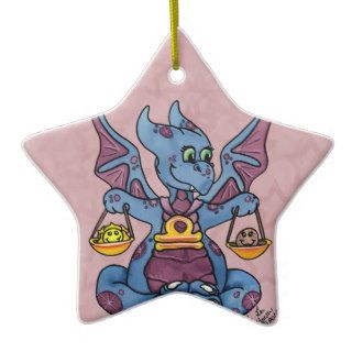 Libra star ornament cute baby dragon zodiac