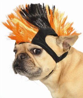 Black & Orange Mohawk Dog Wig  Pet Costumes 