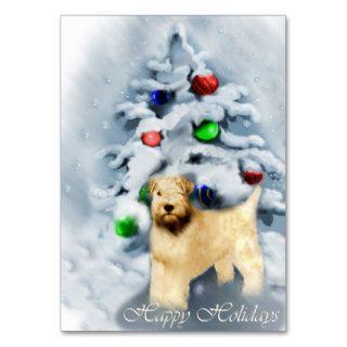 Soft Coated Wheaten Terrier Christmas Business Cards