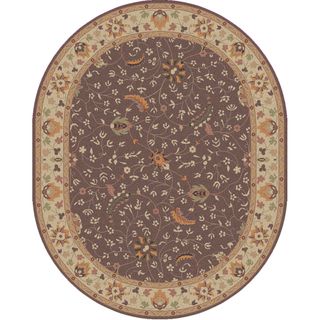 Hand tufted Passat Brown Wool Rug (6' x 9' Oval) Round/Oval/Square