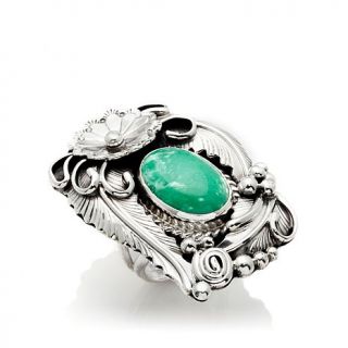 Chaco Canyon Southwest Variscite "Leaf" Sterling Silver Ring