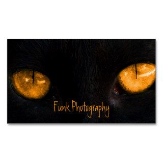 BLOR Black Cat Orange Eyes Business Cards