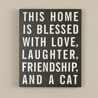 love, laughter and cat plaque by dibor