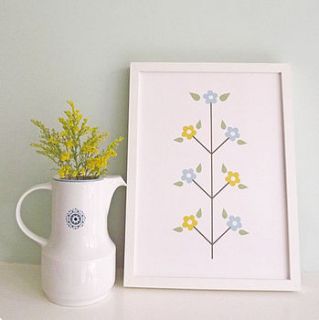 sprig   cream print by clare nicolson