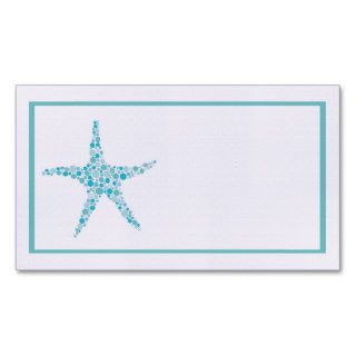Aqua Turquoise Starfish Wedding Table Place Cards Business Card