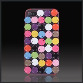 Rainbow Candy Buttons on Pink "Signature Xcellence" Textured case cover for Apple iPhone 4 4G 4S Cell Phones & Accessories
