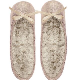 ladies shimmer ballerina slippers by idyll home ltd
