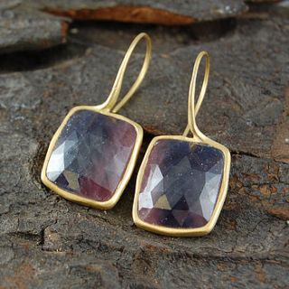 blush ruby precious organic earrings by embers semi precious and gemstone designs