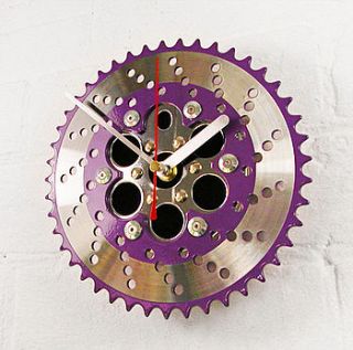 bmx two tone chainring clock purple by vyconic