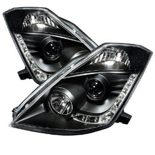 Nissan 350z Headlights 03 05 ( HID Version ) DRL LED Projector Headlights   Black Automotive