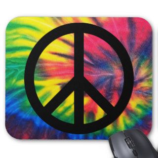 Tie Dyed Black Peace Sign Mousepad