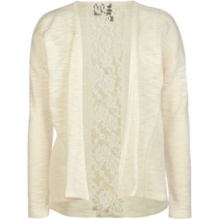 Hachi Knit Lace Back Girls Cardigan Oatmeal In Sizes Small For Women