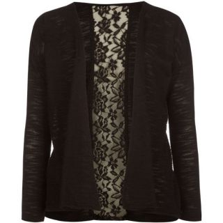 Hachi Knit Lace Back Girls Cardigan Black In Sizes X Small, X Large,