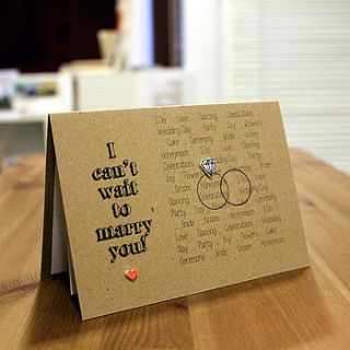 'i can't wait to marry you' wedding card by little silverleaf